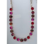 Necklace By Mariana Woman Charming Red and Fuchsia Swarovski Crystals