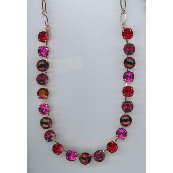 Necklace By Mariana Woman Charming Red and Fuchsia Swarovski Crystals