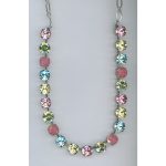 Necklace By Mariana Woman Glamorous Aquamarine and Rose Swarovski Crystals - Image 2