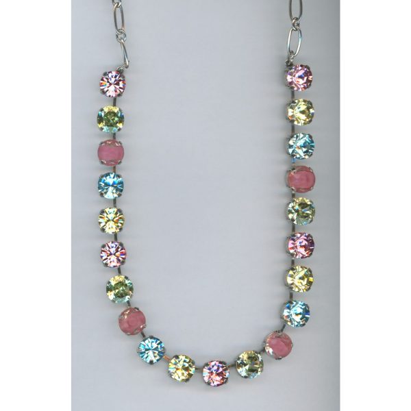 Necklace By Mariana Woman Glamorous Aquamarine and Rose Swarovski Crystals