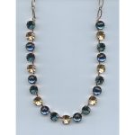 Necklace By Mariana Woman Chic Light Topaz and Montana Blue Swarovski Crystals - Image 2