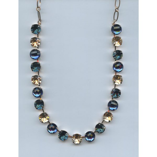 Necklace By Mariana Woman Chic Light Topaz and Montana Blue Swarovski Crystals
