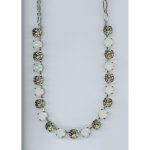 Necklace By Mariana Woman Chic White Opal and Black Diamond Swarovski Crystals