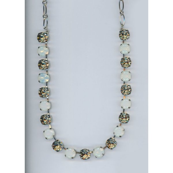 Necklace By Mariana Woman Chic White Opal and Black Diamond Swarovski Crystals
