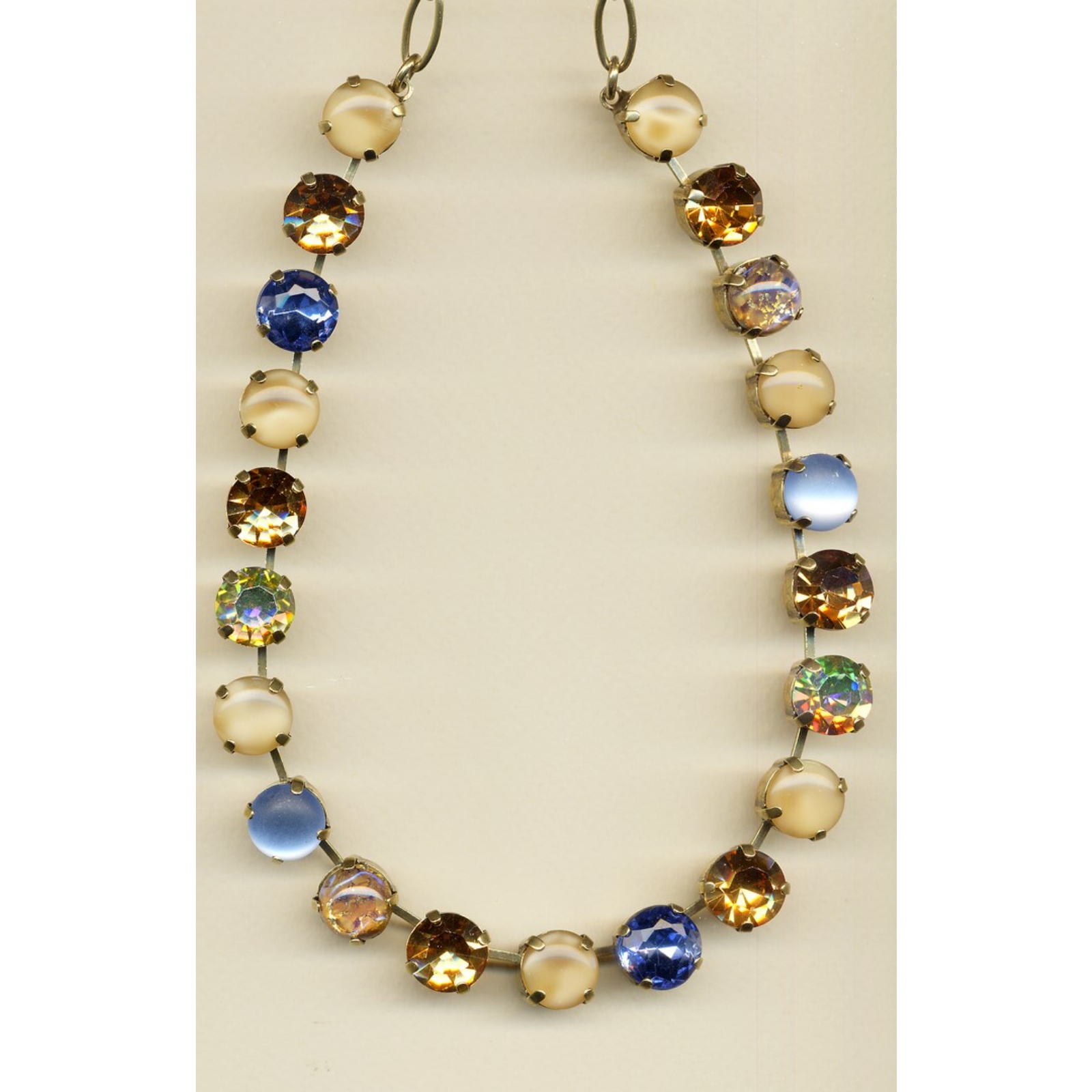 N-3474-216-3-YG-2 Necklace By Mariana Woman Beautiful Champagne and Amber Swarovski Crystals - Image 1