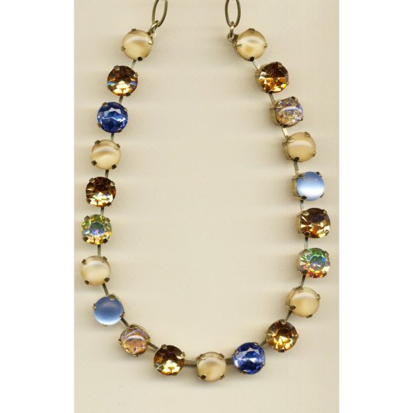 Necklace By Mariana Woman Beautiful Champagne and Amber Swarovski Crystals