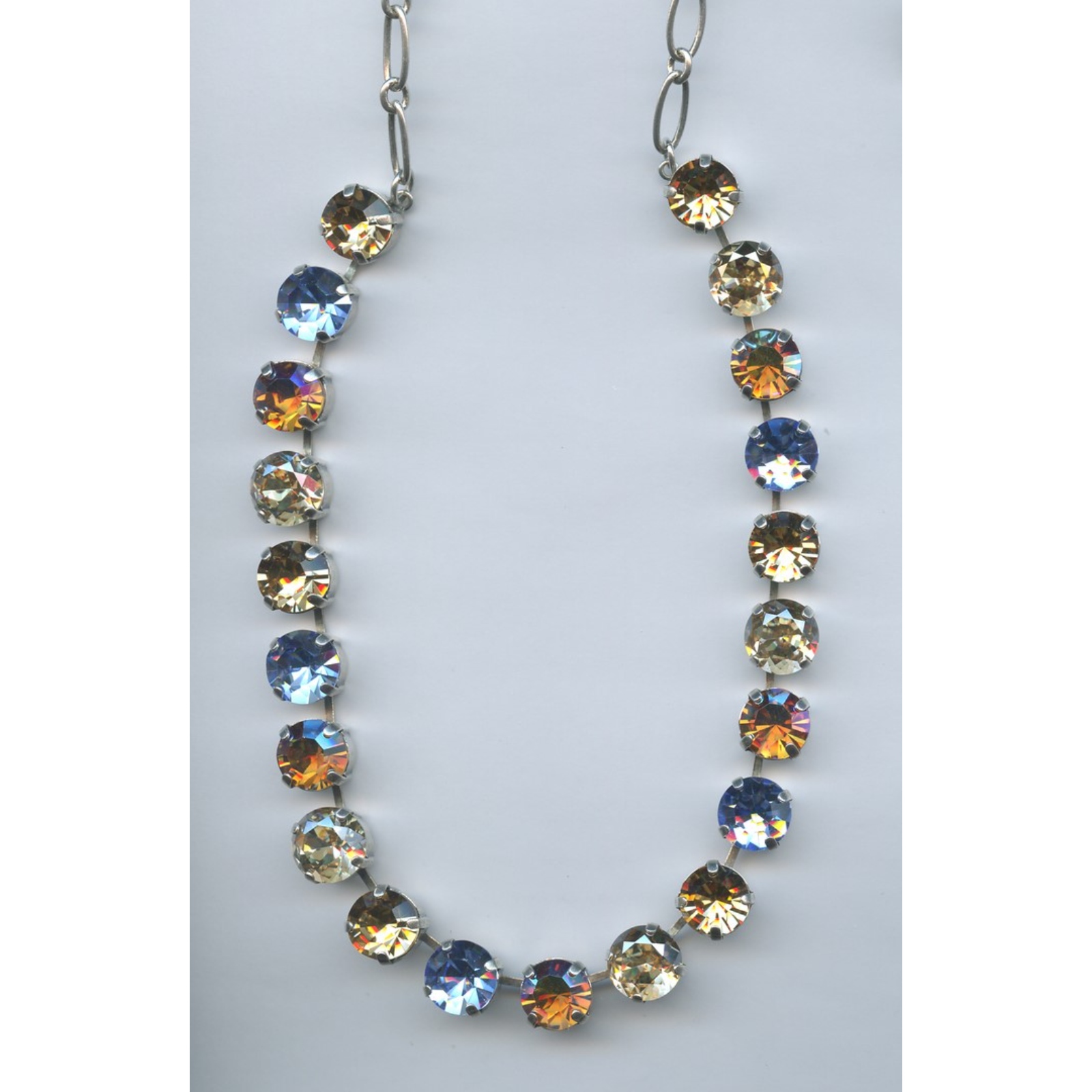 N-3474-216-30-SP-2 Necklace By Mariana Woman Modern Golden Shadow and Lavender Swarovski Crystals - Image 1