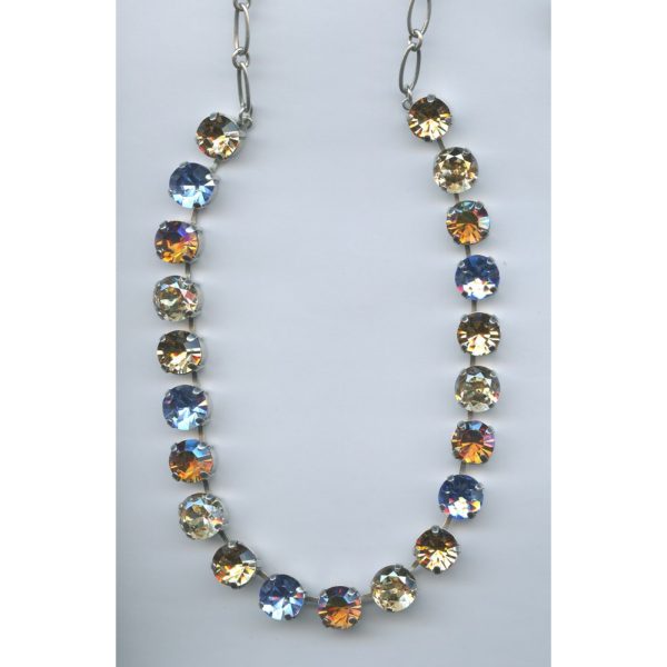 Necklace By Mariana Woman Modern Golden Shadow and Lavender Swarovski Crystals
