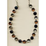 Necklace By Mariana Woman Light Smoked Topaz and Black Swarovski Crystals