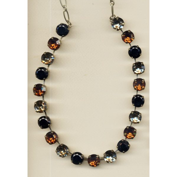 Necklace By Mariana Woman Light Smoked Topaz and Black Swarovski Crystals