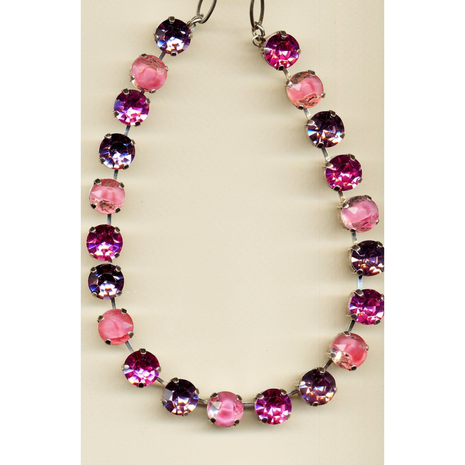 N-3474-2230-YG-2 Necklace By Mariana Woman Beautiful Rose Opal and Rose Swarovski Crystals - Image 1