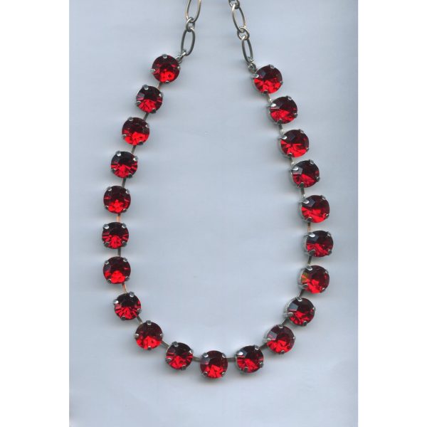 Necklace By Mariana Woman Luxurious Light Siam and Siam Swarovski Crystals