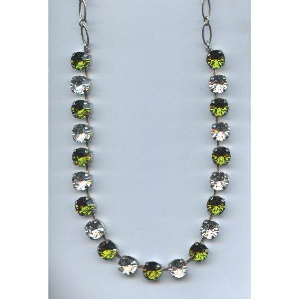 Necklace By Mariana Woman Chic Olivene and Crystal Clear Swarovski Crystals