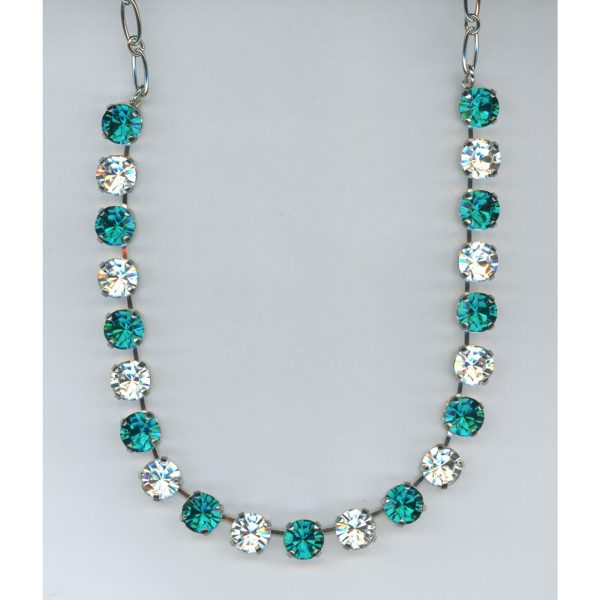 Necklace By Mariana Woman Chic Blue Zircon and Crystal Clear Swarovski Crystals
