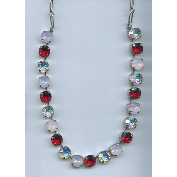 Necklace By Mariana Woman Crimson Red and Iridescent Crystal Swarovski Crystals