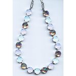Necklace By Mariana Woman Pink Opal and Silk and Light Peach Swarovski Crystals