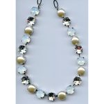 Necklace By Mariana Woman Cream Pearl and White Opal and Swarovski Crystals