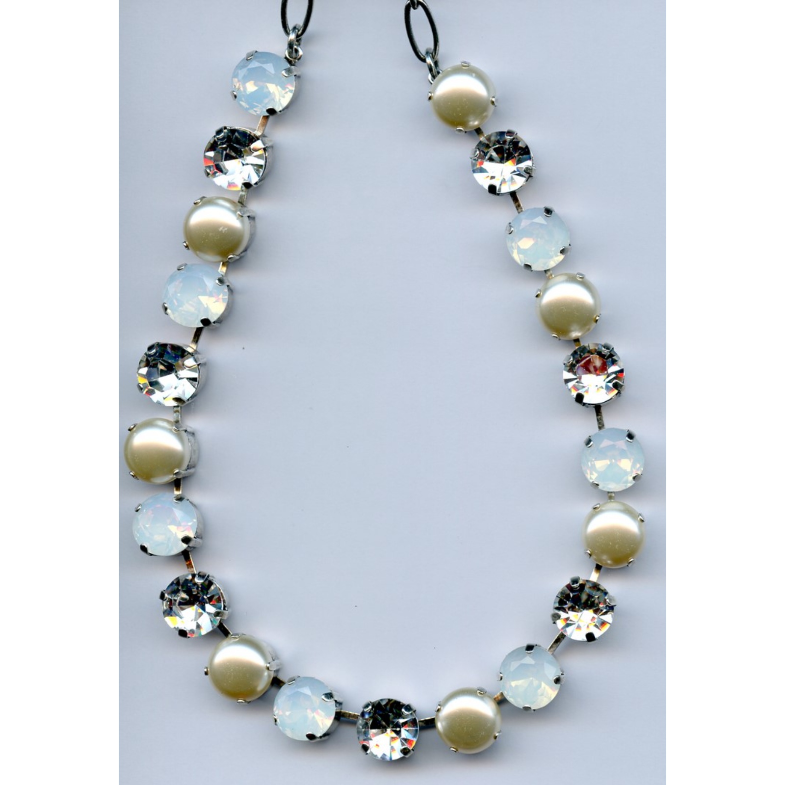 N-3474-234-1-SP Necklace By Mariana Woman Cream Pearl and White Opal and Swarovski Crystals - Image 1