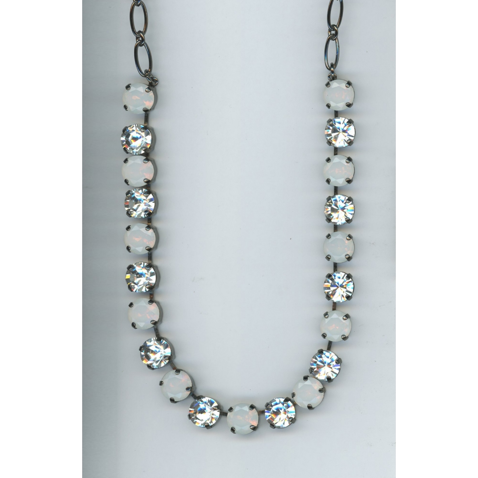 N-3474-234001-SP-2 Necklace By Mariana Woman Chic White Opal and Clear Crystal Swarovski Crystals - Image 1