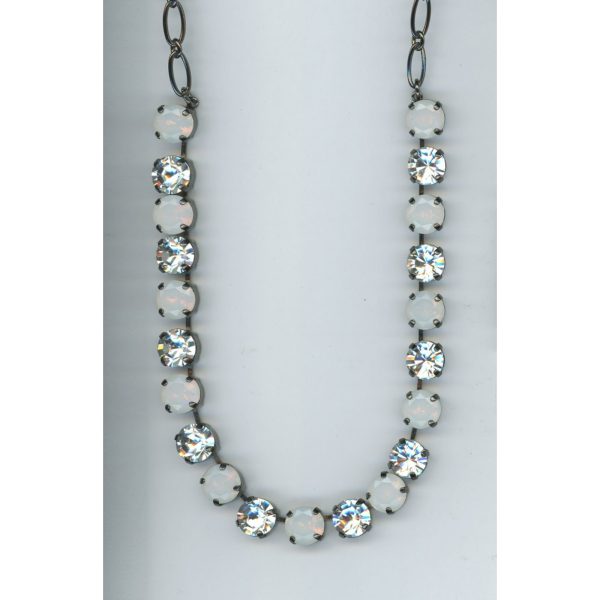 Necklace By Mariana Woman Chic White Opal and Clear Crystal Swarovski Crystals