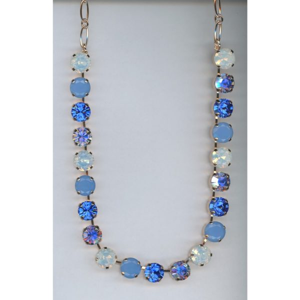 Necklace By Mariana Woman Eye-Catching Blue Opal and Sapphire Swarovski Crystals