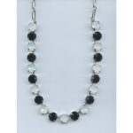 Necklace By Mariana Woman Eye-Catching White Opal and Jet Swarovski Crystals