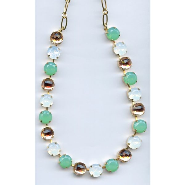 Necklace By Mariana Woman Luxurious AB and Turq Swarovski Crystals