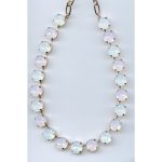 Necklace By Mariana Woman Chic White Opal and Rose Opal Swarovski Crystals