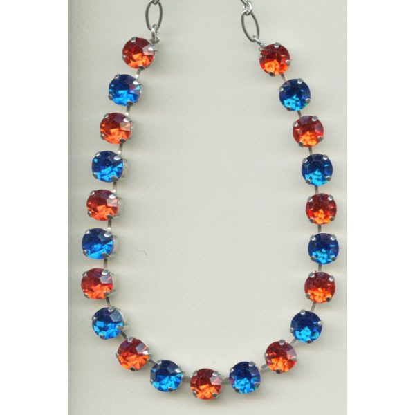 Necklace By Mariana Woman Beautiful Hyacinth and Sapphire Swarovski Crystals