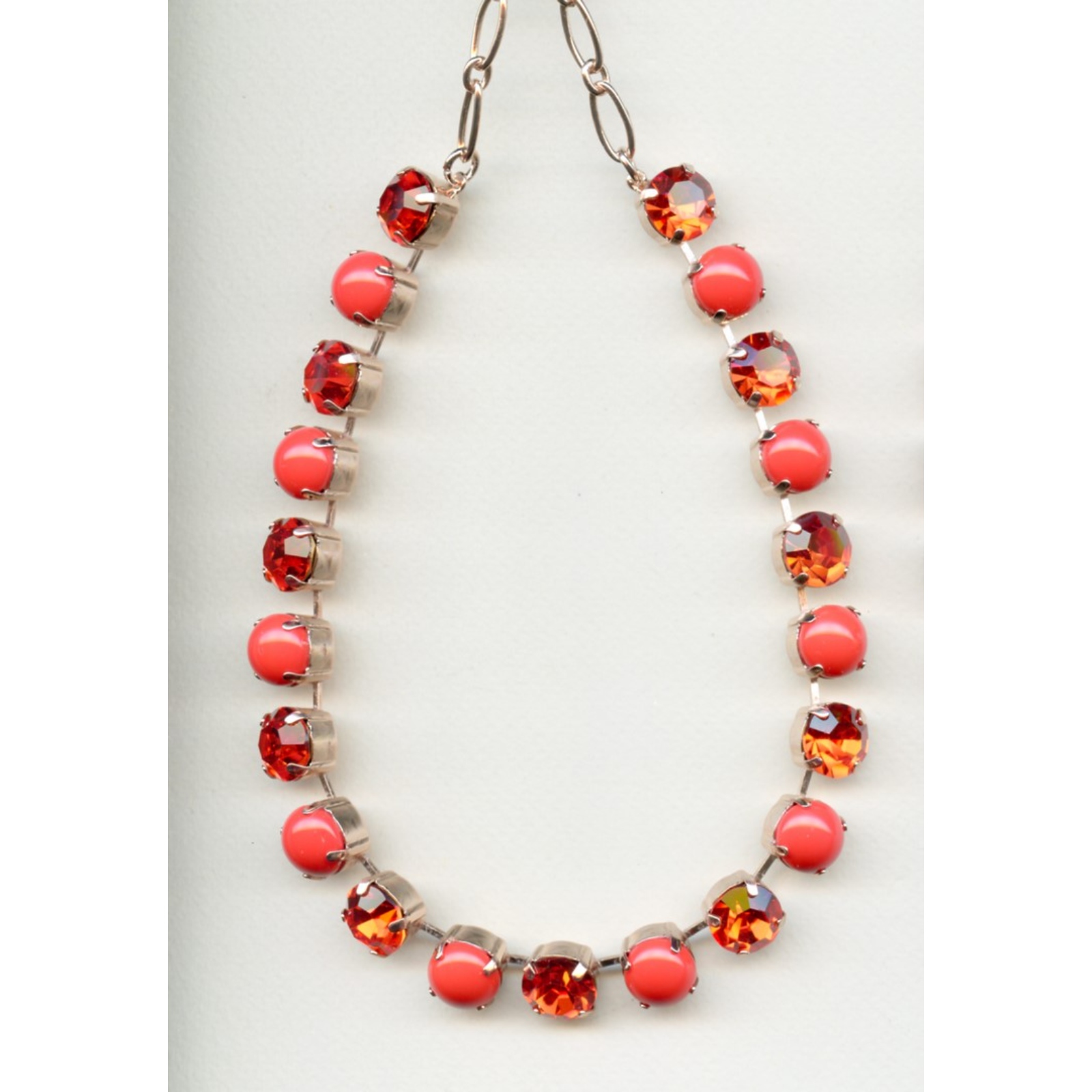 N-3474-23666-SP-2 Necklace By Mariana Woman Sophisticated Hyacinth and Orange Swarovski Crystals - Image 1