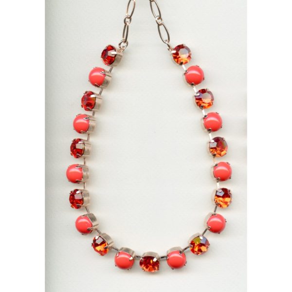 Necklace By Mariana Woman Sophisticated Hyacinth and Orange Swarovski Crystals