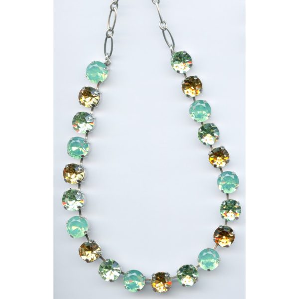 Necklace By Mariana Woman Light Green Light Opal and Light Swarovski Crystals