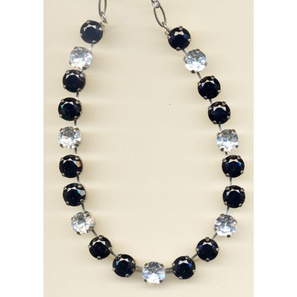 Necklace By Mariana Woman Dazzling Black and Clear Swarovski Crystals