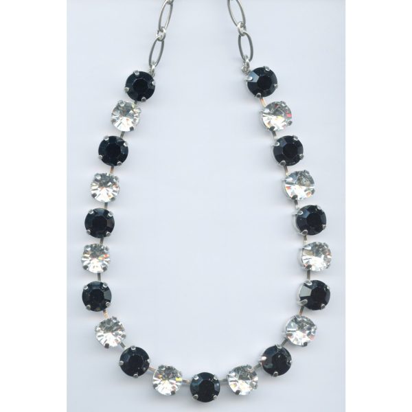 Necklace By Mariana Woman Refined Jet and Crystal Clear Swarovski Crystals