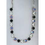 Necklace By Mariana Woman Chic Jet Black and Clear and AB Swarovski Crystals