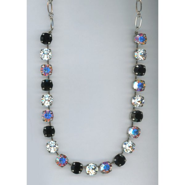 Necklace By Mariana Woman Chic Jet Black and Clear and AB Swarovski Crystals