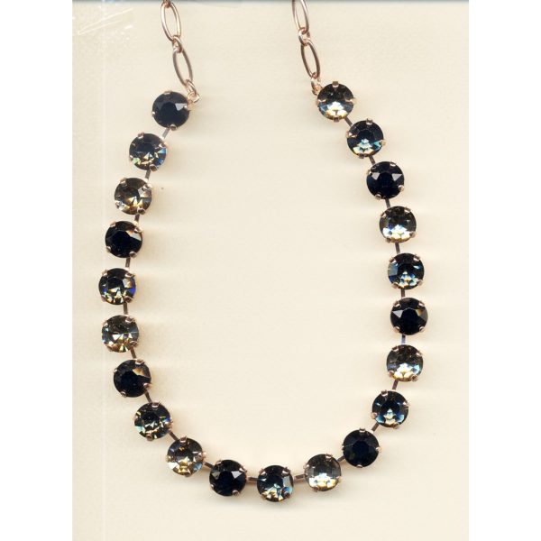 Necklace By Mariana Woman Luxurious Jet and Light Green Swarovski Crystals