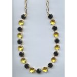 Necklace By Mariana Woman Delicate Jet and Lime Swarovski Crystals