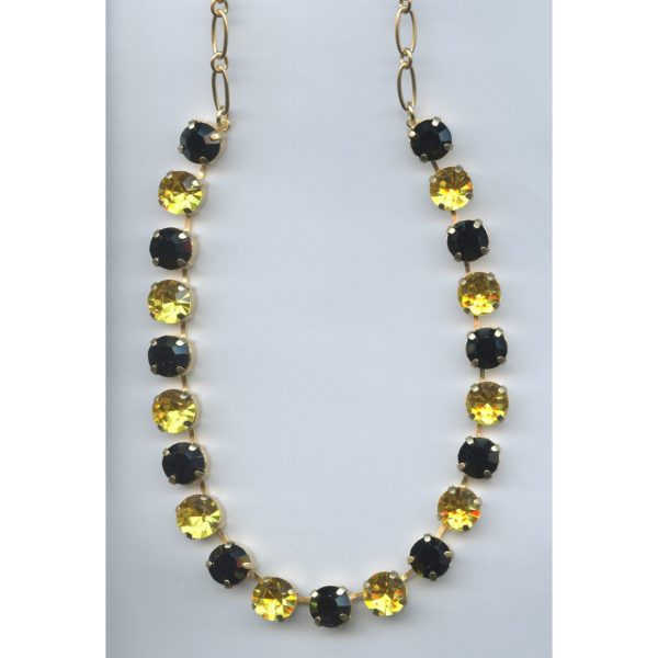 Necklace By Mariana Woman Delicate Jet and Lime Swarovski Crystals