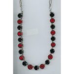 Necklace By Mariana Woman Stylish Jet and Ruby Swarovski Crystals
