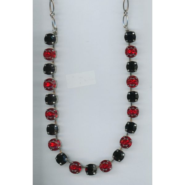Necklace By Mariana Woman Stylish Jet and Ruby Swarovski Crystals