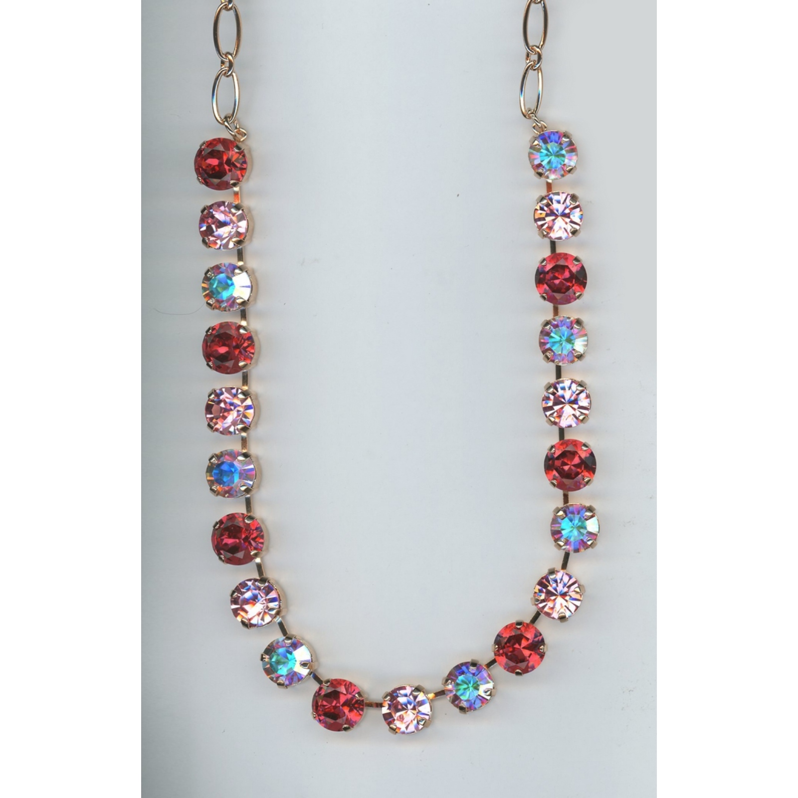 N-3474-289-2-SP-2 Necklace By Mariana Woman Striking In. Pink and AB Swarovski Crystals - Image 1