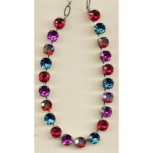 Necklace By Mariana Woman Timeless Indian Pink and Purple Swarovski Crystals