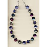 Necklace By Mariana Woman Radiant Capri Blue and Fuchsia Swarovski Crystals - Image 2