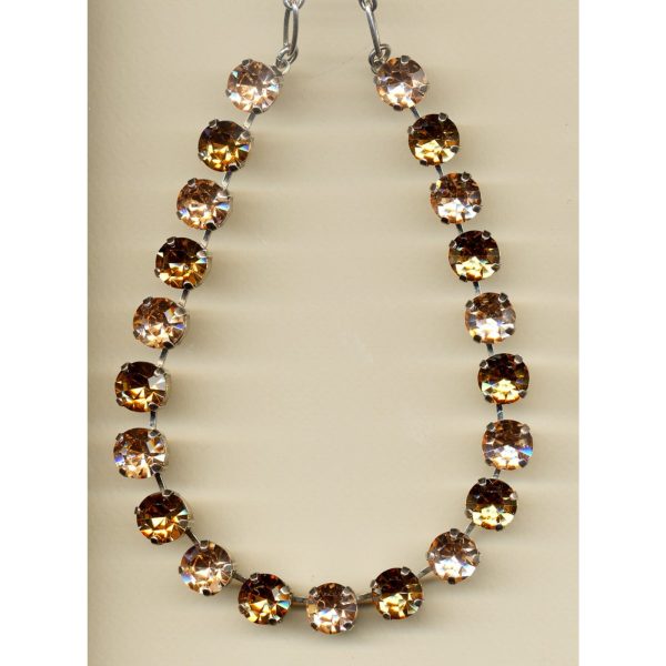 Necklace By Mariana Woman Chic Pink Champagne and Honey Amber Swarovski Crystals