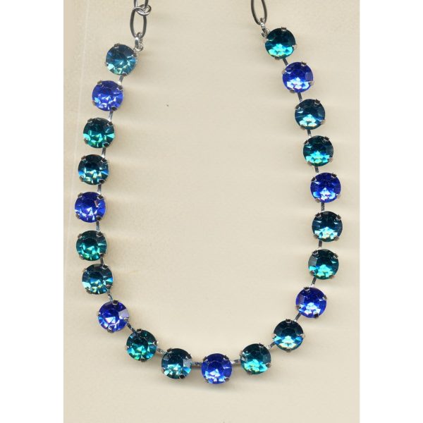 Necklace By Mariana Woman Light Turquoise and Blue Silver Swarovski Crystals