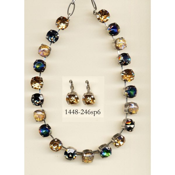 Necklace By Mariana Woman and Topaz shades and Silver Night Swarovski Crystals