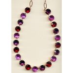Necklace By Mariana Woman Eye-Catching Citrine and Purple Swarovski Crystals