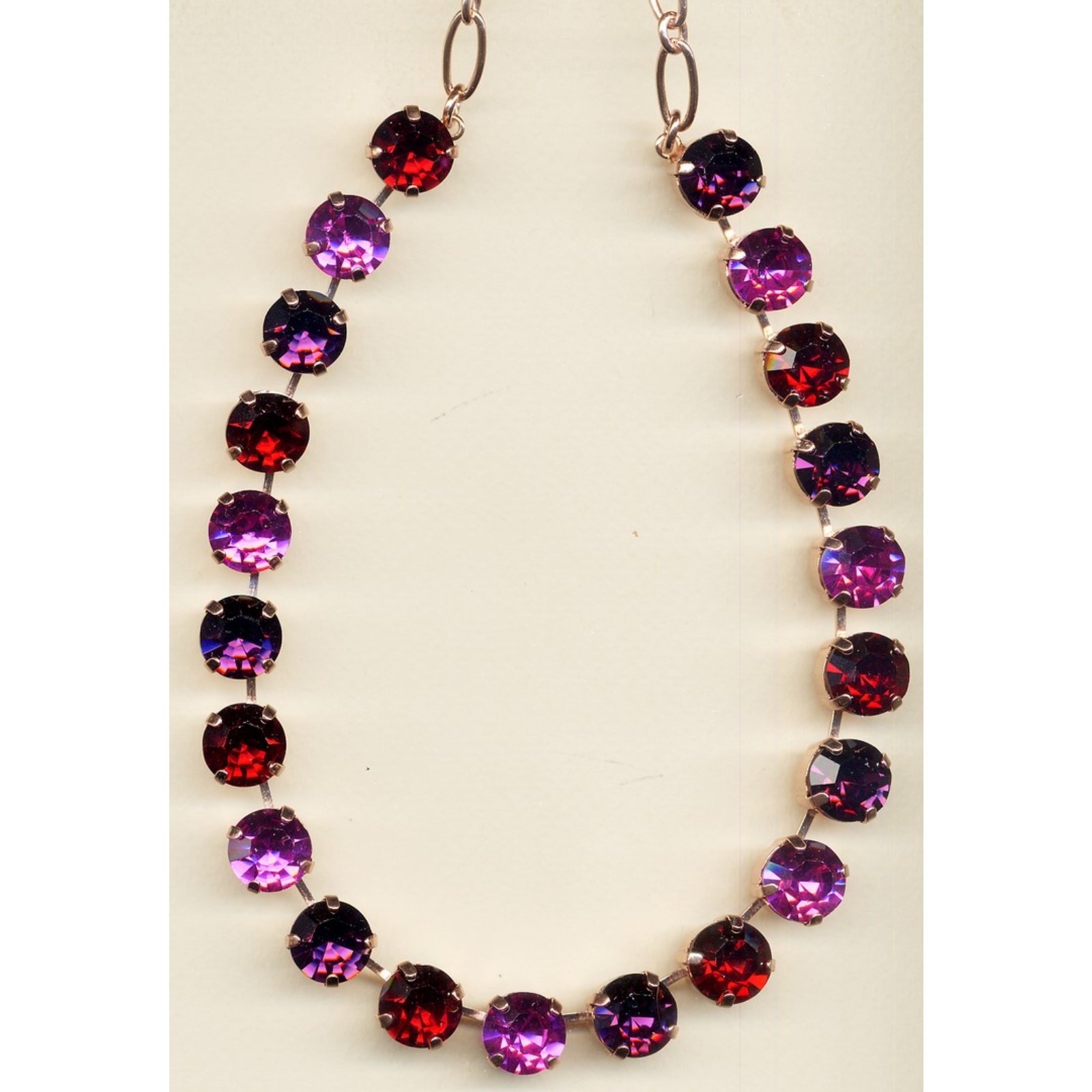 N-3474-3411-YG-2 Necklace By Mariana Woman Eye-Catching Citrine and Purple Swarovski Crystals - Image 1