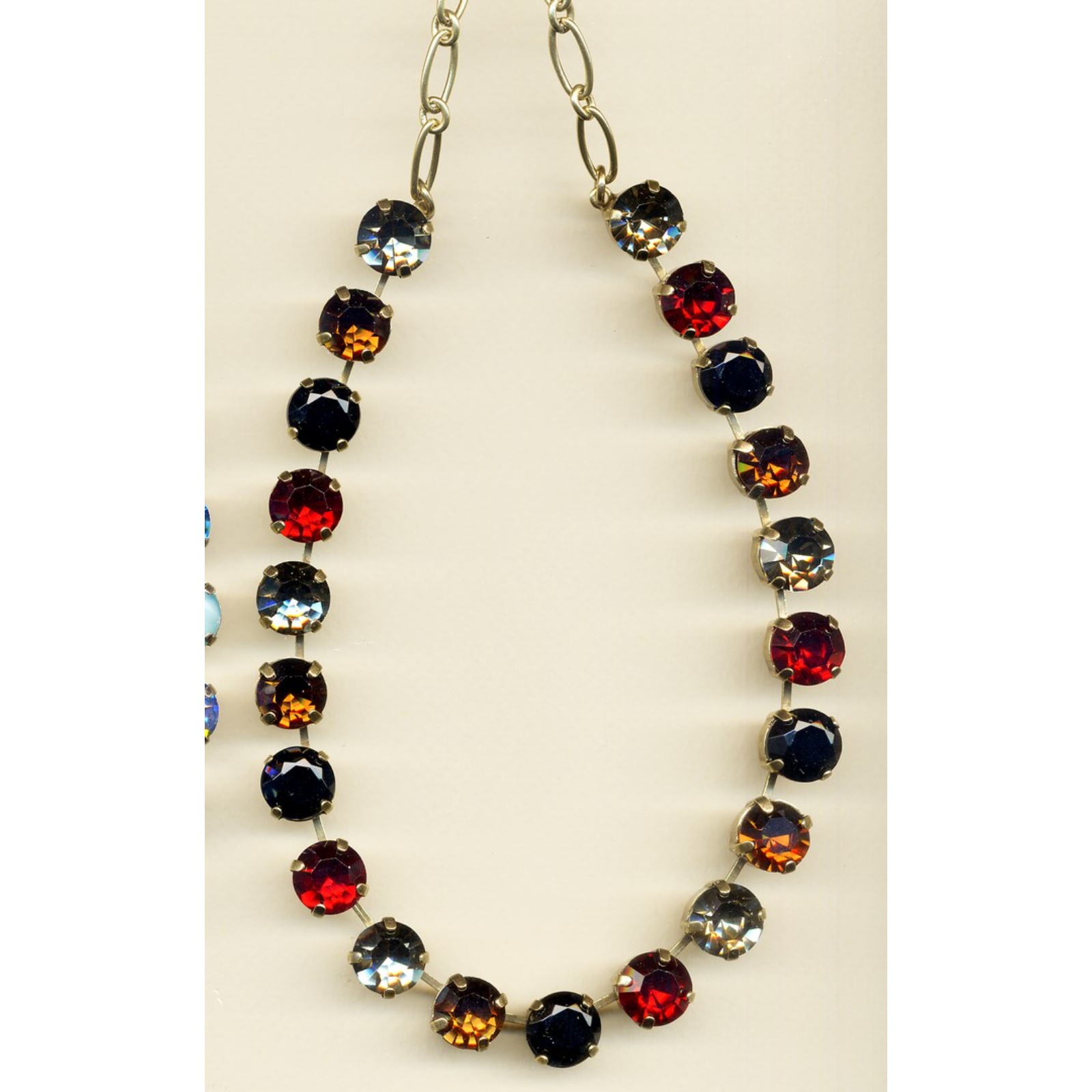 N-3474-3501-YG-2 Necklace By Mariana Woman Smoky Quartz AB and Soft Pale Green Swarovski Crystals - Image 1